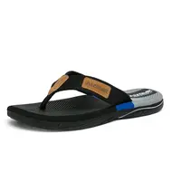 Men Mixed Colors Flip-flops Summer Comfortable Thick Sole Non-Slip Walking Shoes Round Head Lightweight Beach Slippers 1013