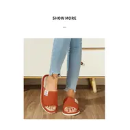 Home Linen Slippers For Men In Spring&Autumn Comfortable Bedroom Open-toed&Breathable Slippers Men's & Women's Shoes 995