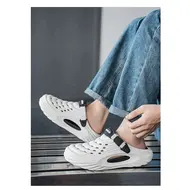 Large Size Men's Slippers Anti-Slip Odor-Resistant Operating Room Cap-Toe Clog Shoes Thick Bottom Sensation Beach Sandals 1003