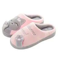 2025 New Cotton Slippers Women's Men's Autumn and Winter New Cartoon Lucky Cat Korean Version Cute Warm Indoor Home 971