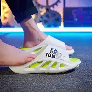 EVA Soft Sole Male Slides New Summer Men's Slippers Breathable Hollow Beach Sandals Light Comfortable Indoor Flip Flop 990