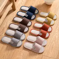 Home Linen Slippers For Men In Spring&Autumn Comfortable Bedroom Open-toed&Breathable Slippers Men's & Women's Shoes 995