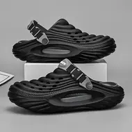 Large Size Men's Slippers Anti-Slip Odor-Resistant Operating Room Cap-Toe Clog Shoes Thick Bottom Sensation Beach Sandals 1003