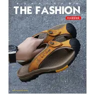 Genuine Cow Leather Shoes Men Sandals Mens Flip Flops Men's Casual Shoes Classic Massage Beach Slippers Anti-slip Summer 994