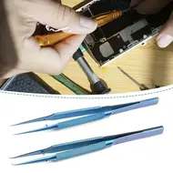 Titanium Alloy Tweezers Professional Maintenance Tool 0.15mm Microscope Tweezers For Repair Fingerprint Mobile Phone Motherboard 1028