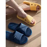 Solid Colour Men's Slippers Bathroom Anti-slip Massage Sandals Women Simple Soft Bottom Health Shoes 1024