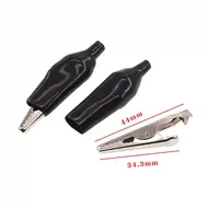 25pcs 28MM 35MM 45MM Metal Alligator Clip Crocodile Electrical Clamp Testing Probe Meter Black Red with Plastic 1108