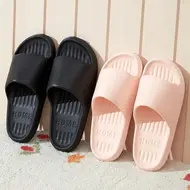 ​Soft Slippers Couples Home Outdoor Slipper Summer Women Bedroom Thick Bottom Shoes Beach Sandals Men Flip Flops Shower Shoes 1023