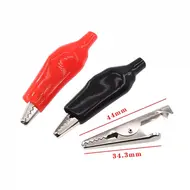25pcs 28MM 35MM 45MM Metal Alligator Clip Crocodile Electrical Clamp Testing Probe Meter Black Red with Plastic 1108