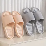 ​Soft Slippers Couples Home Outdoor Slipper Summer Women Bedroom Thick Bottom Shoes Beach Sandals Men Flip Flops Shower Shoes 1023