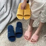 Solid Colour Men's Slippers Bathroom Anti-slip Massage Sandals Women Simple Soft Bottom Health Shoes 1024