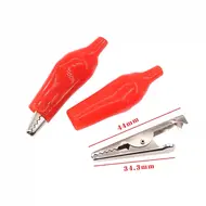 25pcs 28MM 35MM 45MM Metal Alligator Clip Crocodile Electrical Clamp Testing Probe Meter Black Red with Plastic 1108