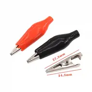 25pcs 28MM 35MM 45MM Metal Alligator Clip Crocodile Electrical Clamp Testing Probe Meter Black Red with Plastic 1108