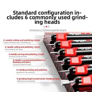 JTX GP-1 Type-C 5-Speed Regulation Torque IC Chip Polishing Pen with 6Pcs Grinding Head 1085