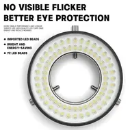 Luowei LS03 High-Brightness High-Lumen 72LED Microscope Ring Light Source 1133