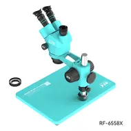 For RF-6558X Triocular Stereo Microscope 6.5-58x Super-large Synchronous Imaging  for Live Broadcast PCB Soldering 1046