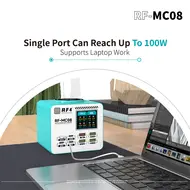 RF4 RF-MC08 150W Full-color Smart LCD Display Multi-Port Charging Station for Mobile Phone / Laptop 1090