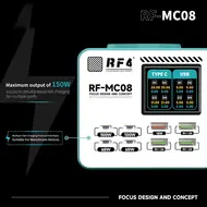RF4 RF-MC08 150W Full-color Smart LCD Display Multi-Port Charging Station for Mobile Phone / Laptop 1090