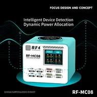RF4 RF-MC08 150W Full-color Smart LCD Display Multi-Port Charging Station for Mobile Phone / Laptop 1090