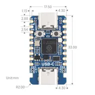 RP2350-USB-C  Mini Development Board with Type-C Port Based on Raspberry Pi RP2350A 1122