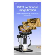 1600X Digital Microscope with 4.3inch IPS Screen Coin Microscope 1080P Video Microscope for Adult Kid Coin Magnifier with 8 LEDs 1048