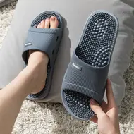 Solid Colour Men's Slippers Bathroom Anti-slip Massage Sandals Women Simple Soft Bottom Health Shoes 1024