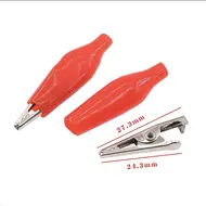 25pcs 28MM 35MM 45MM Metal Alligator Clip Crocodile Electrical Clamp Testing Probe Meter Black Red with Plastic 1108