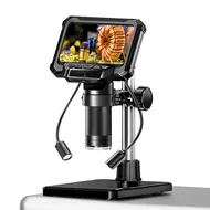 1600X Digital Microscope with 4.3inch IPS Screen Coin Microscope 1080P Video Microscope for Adult Kid Coin Magnifier with 8 LEDs 1048