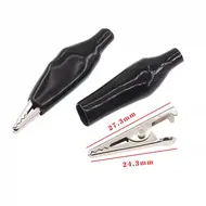25pcs 28MM 35MM 45MM Metal Alligator Clip Crocodile Electrical Clamp Testing Probe Meter Black Red with Plastic 1108