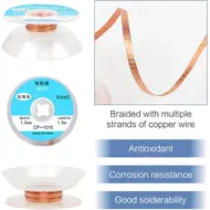 Tin suction Wire Manual Desoldering Suction 1.5m Welding Point Solder Remover Braid Tape Lead Cord Flux Tools 1044