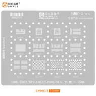 AMAOE EMMC 3 BGA Reballing Stencil For Android Nand Flash EMMC EMCP UFS LPDDR PCIE 290001057