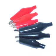 25pcs 28MM 35MM 45MM Metal Alligator Clip Crocodile Electrical Clamp Testing Probe Meter Black Red with Plastic 1108