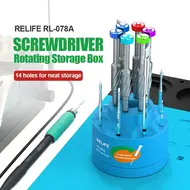 Relife RL-078A 360° Rotating Large capacity 14-Hole Screwdriver Storage Box 1164