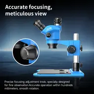 JCID M3750A 7-50X Synchronous Zoom Trinocular Stereo Microscope with Aluminum Alloy Base 29