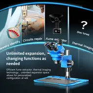 JCID M3750A 7-50X Synchronous Zoom Trinocular Stereo Microscope with Aluminum Alloy Base 29