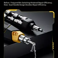 Jakemy JM-8197 16-in-1 Manual High Hardness Precision Magnetic Screwdriver with 14 Bits 28