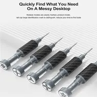 Relife RL-729A Steel Cannon King 5-in-1 Carbon Fiber Finish + S2 Steel 2D Screwdriver Set 19