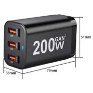 6-Port 200W High Power Desktop GaN Charger for Mobile / Tablet / Game Consoles 81