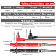 Aneng PT840 1000V / 10A Universal Digital Multimeter Needle-Type Test Leads - 70cm 105