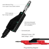 BST-090-JP Multimeter Test Leads Kit with Banana Plug and Female Expansion Dock 77