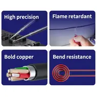 Mechanic P40 1000V / 20A High Precision Multimeter Stainless Steel Lead Wire - 120cm 55