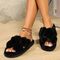 Popular Cross Furry Slippers Female Fluffy Slides Autumn Winter Outdoor Fashion Sexy EVA Light Flip Flops Sweat Soft Flat Shoes 958_17754_mini