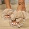 Popular Cross Furry Slippers Female Fluffy Slides Autumn Winter Outdoor Fashion Sexy EVA Light Flip Flops Sweat Soft Flat Shoes 958_17757_mini