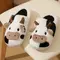 New Winter Unisex Cartoon Cow Warm Plush Slippers Couple's Indoor Non-slip House Slides Men And Women Toe Wrap Home Cotton Shoes 1019_18922_mini