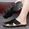 ​New Casual Leather Men Sandals Light Breathable Flats Hollow Out Male Shoes Summer Outdoor Daily Men Slippers Hot Sale Half Drag 1017_18870_mini