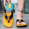 Men Mixed Colors Flip-flops Summer Comfortable Thick Sole Non-Slip Walking Shoes Round Head Lightweight Beach Slippers 1013_18787_mini