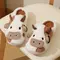 New Winter Unisex Cartoon Cow Warm Plush Slippers Couple's Indoor Non-slip House Slides Men And Women Toe Wrap Home Cotton Shoes 1019_18923_mini