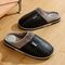 Big Size Winter Casual Men's Slippers Indoor Waterproof PU Leather Home Shoes Fur Flat Warm Fashion Bedroom Houseshoes 975_18136_mini