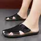 ​New Casual Leather Men Sandals Light Breathable Flats Hollow Out Male Shoes Summer Outdoor Daily Men Slippers Hot Sale Half Drag 1017_18889_mini