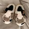 New Winter Unisex Cartoon Cow Warm Plush Slippers Couple's Indoor Non-slip House Slides Men And Women Toe Wrap Home Cotton Shoes 1019_18926_mini